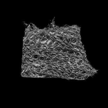 Crinkled Bubble Wrap Texture - Monochrome Plastic Overlay Brush
