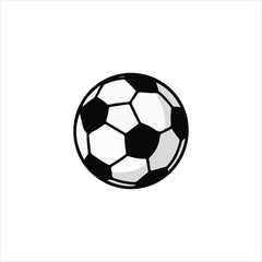 Fototapeta premium Classic black and white soccer ball vector graphic illustration isolated on white.