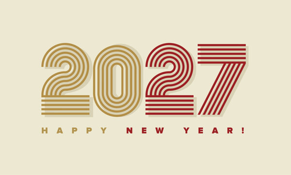 Happy New Year 2027 Typography Text Design Vector