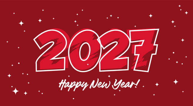 Happy New Year 2027 Typography Text Design Vector