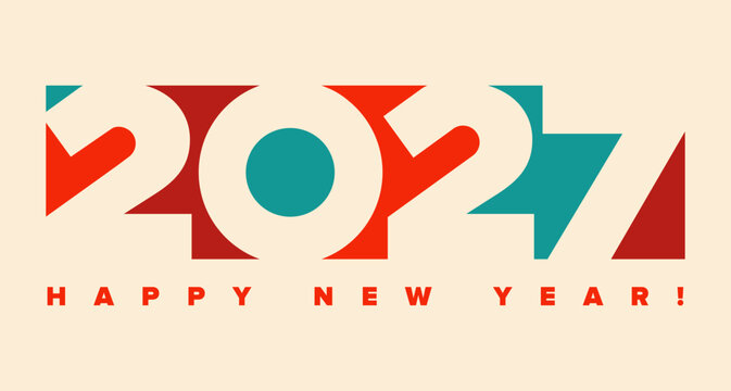 Happy New Year 2027 Typography Text Design Vector