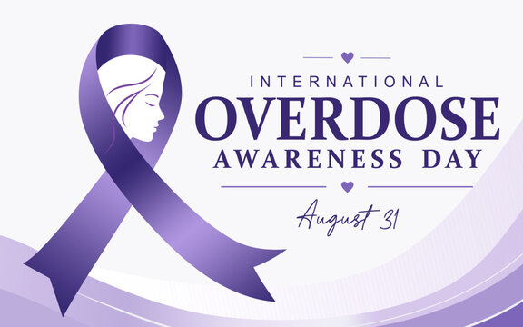 International overdose awareness day. August 31th. Suitable for banners, web, social media, greeting cards etc. 