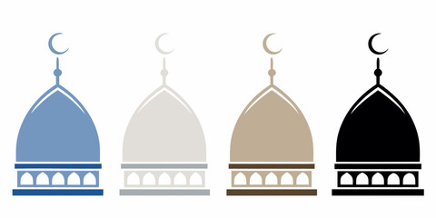 mosque dome icons in various colors icon © Vector Artistry
