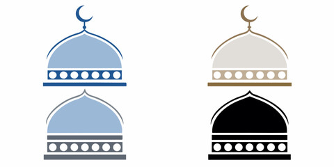mosque dome icons flat design icon architecture © Vector Artistry