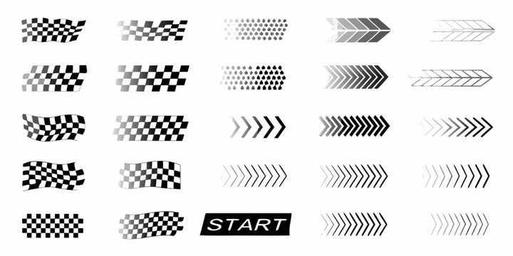 racing flags and arrows vector pattern checkered
