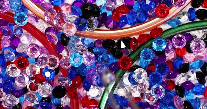 multicolour small tiny crystal glass shiny vibrant color decorative gem stones slide glide move