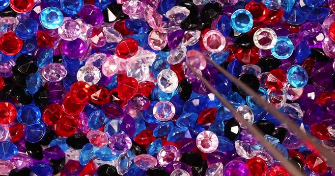 multicolour small tiny crystal glass shiny vibrant color decorative gem stones slide glide move