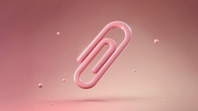 pink clips floating 3d