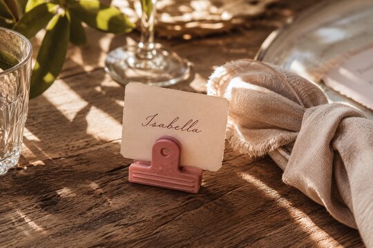 pink clips with note