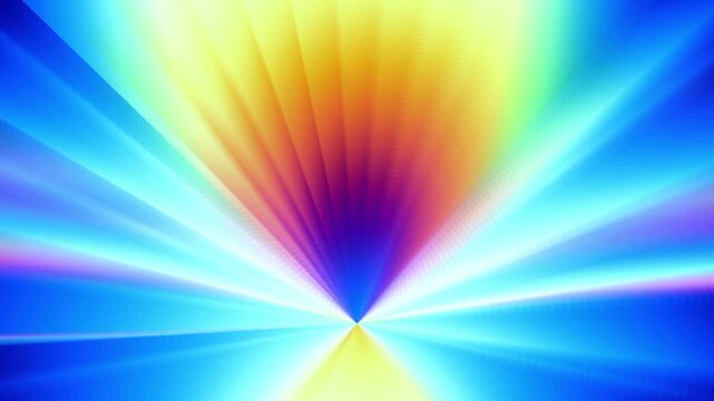 Blue yellow and orange triangular light beam glowing upward like a mountain peak or radiant spotlight beacon effect with a smooth glowing aesthetic
