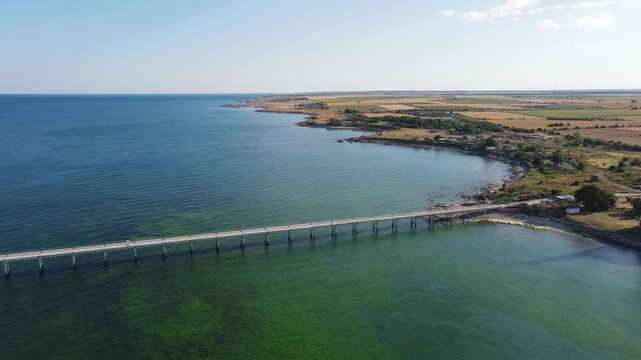 Aerial view of Black sea coast near Shabla cape, Dobrich Region, Bulgaria
