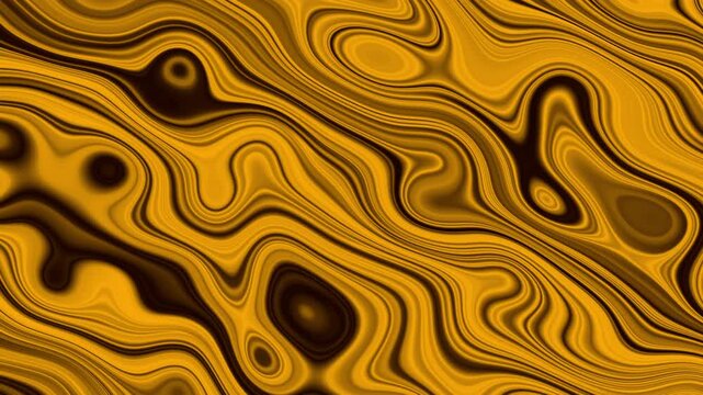 Polished Gold Tiger Eye Mineral Intense Dark Brass Alloy Fluid Marbling Loop
