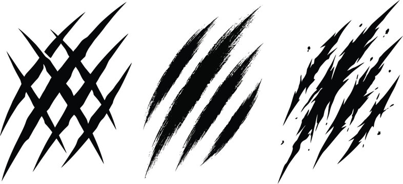 Animal Claw Scratch Marks Set