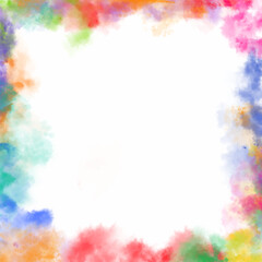 Fototapeta premium Abstract background with a colourful hand painted watercolour border