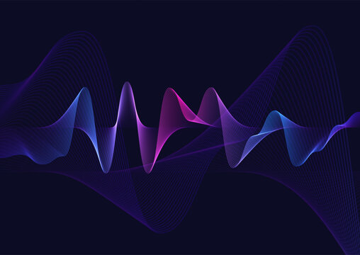 Abstract background with a colourful soundwaves design 