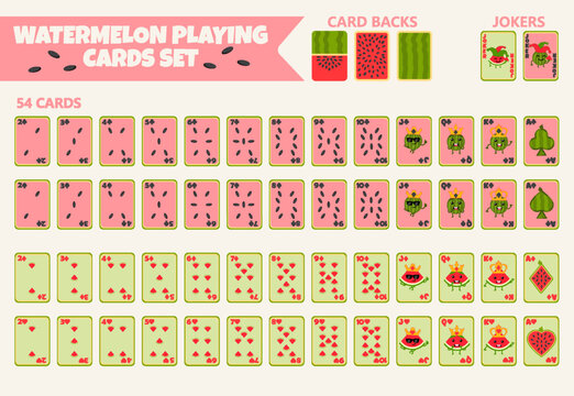 Watermelon Themed Playing Card Deck Full Set