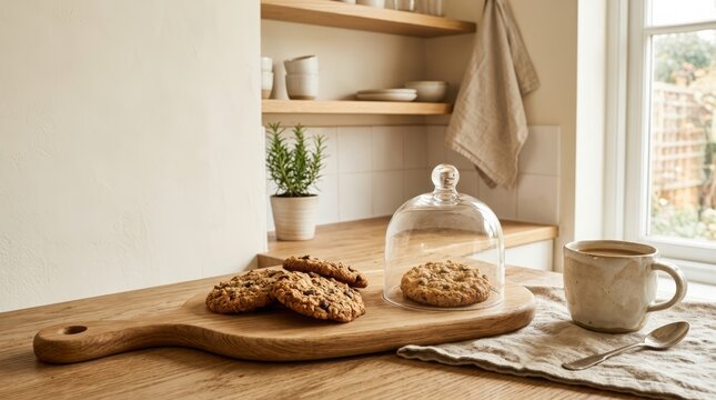 A single untouched cookie quietly symbolizes thoughtfulness and care, turning an everyday kitchen moment into a universally relatable story of affection and anticipation