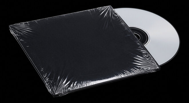 Shrink Wrapped Black CD Sleeve with Silver Disc