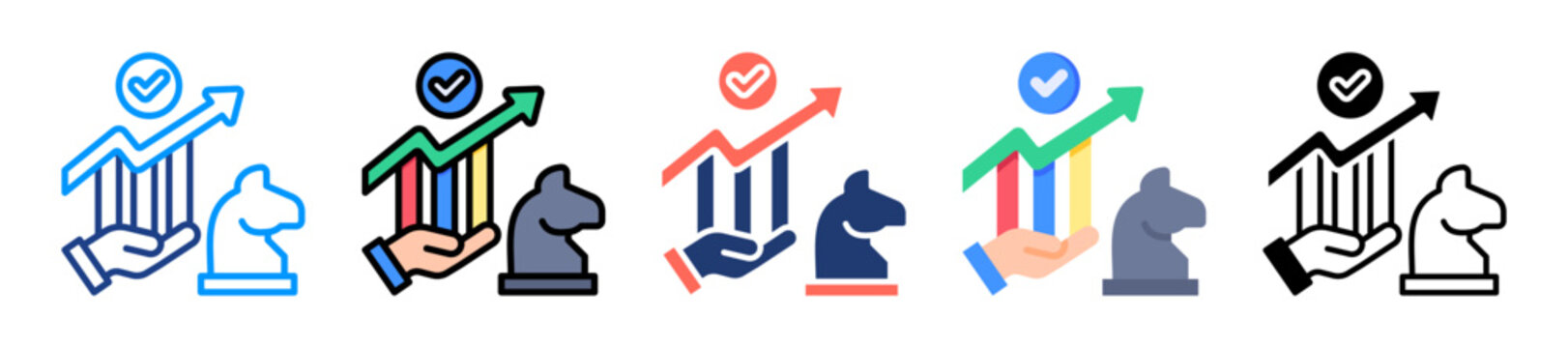 Strategic Growth Icon Sheet Multiple Style Collection 