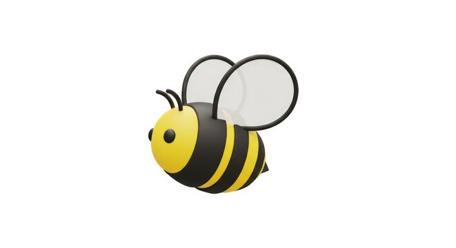 Cartoon bee flying in air.