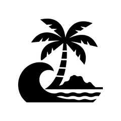 Masterpiece Maui, Hawaii icon featuring the island's most recognizable elements including palm trees, ocean waves, volcanic landscapes, and tropical flowers. Perfect for travel brands, tourism busines © puntip_a