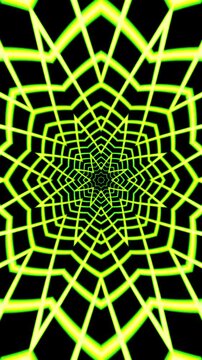 Abstract Neon Green Geometric Starburst Pattern Animation