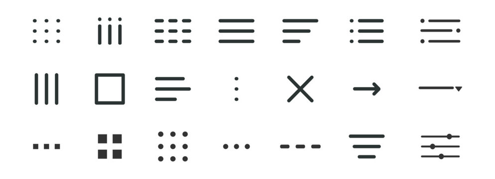Hamburger menu button set, interface site navigation icons. Minimal dropdown navigation bar. Clean burger button design for mobile app interface with dropdown list functionality and UI elements