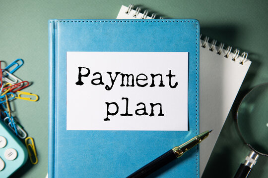 payment plan. torn page on envelope