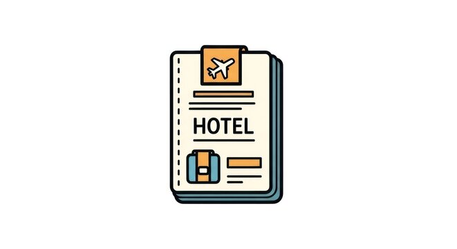 Hotel reservation receipt document icon.