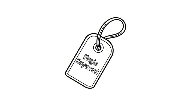 Simple Black and White Tag Illustration.