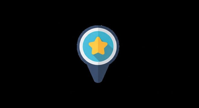 Star Location Marker Icon Graphic.
