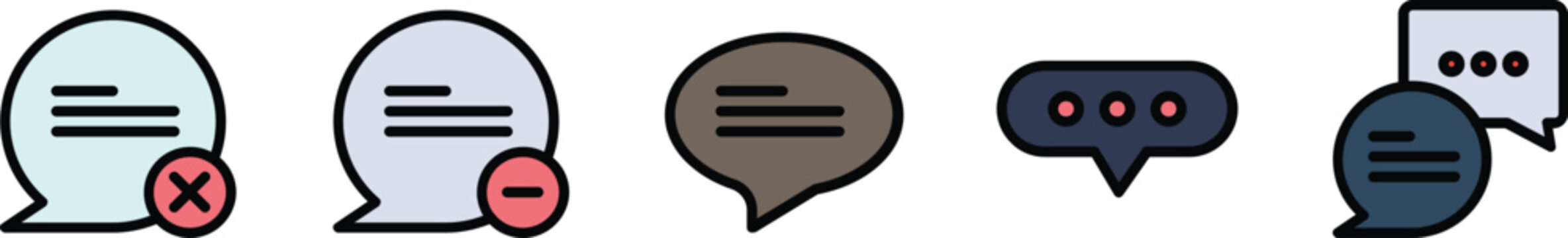 Speech bubble icons with reaction symbols