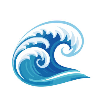 Stylized Blue Wave Illustration