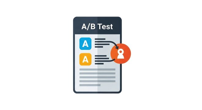 AB testing on mobile device screen.