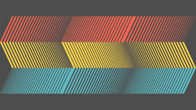 Abstract Diagonal Stripe Background with Optical Illusion. Modern Geometric Color Line Pattern for creative graphic design. Vector illustration.