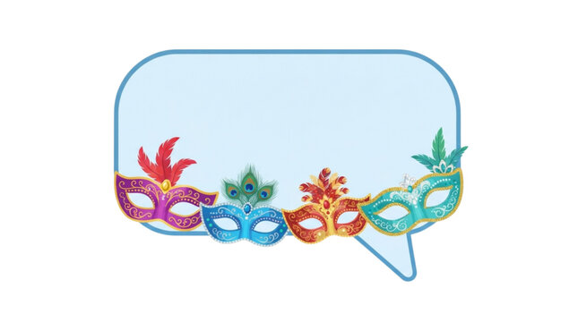 Masquerade carnival mask speech bubble for party invitation
