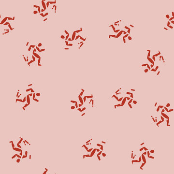 compression injuries glyph vector seamless pattern. compression injuries thin illustration