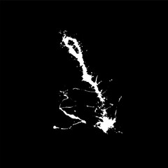 Obraz premium Grunge birds droppings black and white. Flat blots style vector illustration. Map. Abstract paint drop. 
