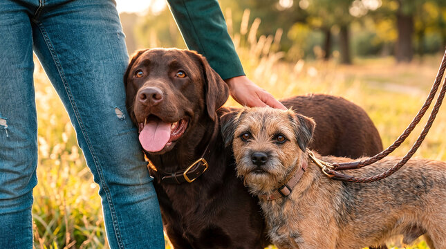 Cute black Labrador retriever puppy portrait sitting on green grass, adorable purebred canine pet outdoors, young chocolate lab hound companion isolated in nature