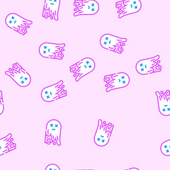 Obraz premium dead ghost vector seamless pattern dead ghost sign illustration