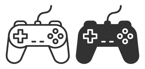 video game controllers set digital icons joystick design on transparent background © gerik_a