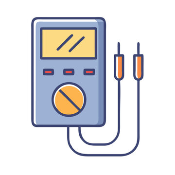 Digital multimeter with probes against black background representing electrical testing and measurement