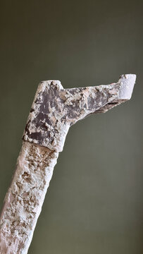 Close-Up of Paint-Covered Ladder Step End