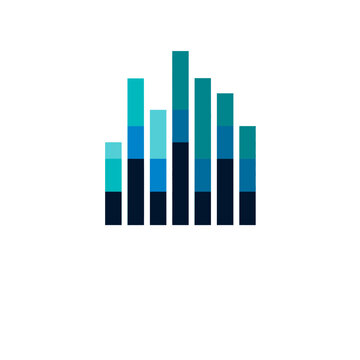 Sound Level Meter Square Grid Bars Graphic