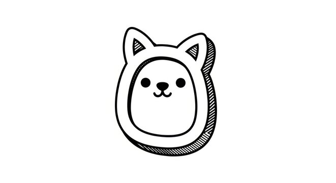 Cute cartoon cat face illustration.