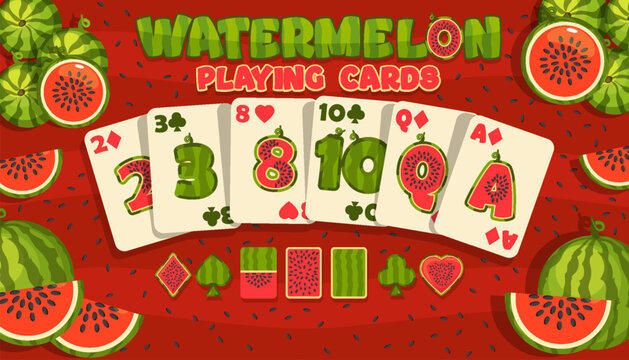 Watermelon Themed Playing Cards