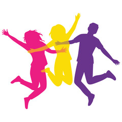Obraz premium Youth Friendship Day Silhouette. Vector Isolated