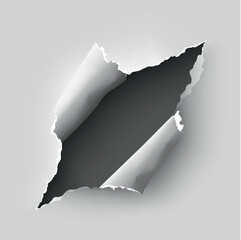 ragged Hole torn in ripped paper on background © Andrei Kukla