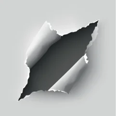 ragged Hole torn in ripped paper on background © Andrei Kukla