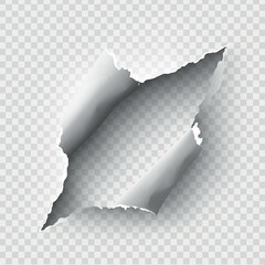 ragged Hole torn in ripped paper on transparent background © Andrei Kukla